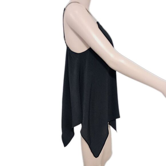 Y2K Witchy Cami Top XS Black Camisole Whimsigoth Chiffon Asymmetric Fairy Flowy - Picture 2 of 16